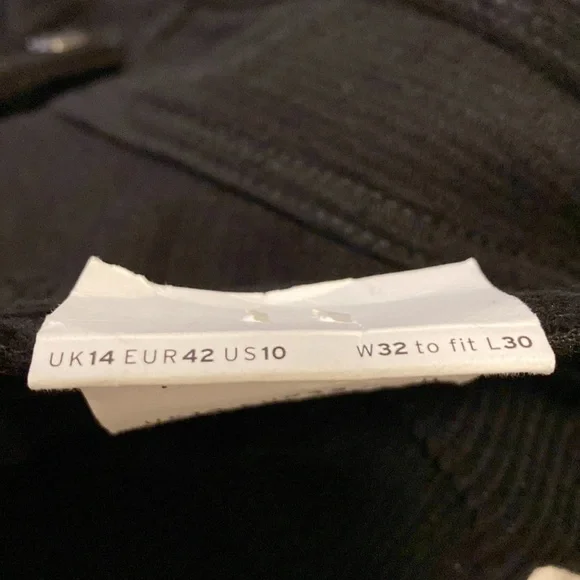 NWT Topshop Corduroy Black Capris Length 25 Inches - Picture 6 of 7